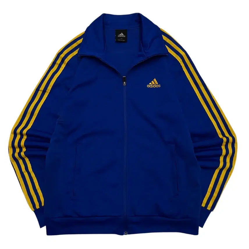 [BUNJANG] Adidas Essentials Yellow Line Blue Track Top 100 / 아디다스 에센셜 옐로우라인 블루 트랙탑 100