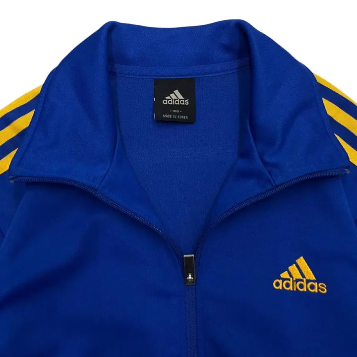 [BUNJANG] Adidas Essentials Yellow Line Blue Track Top 100 / 아디다스 에센셜 옐로우라인 블루 트랙탑 100