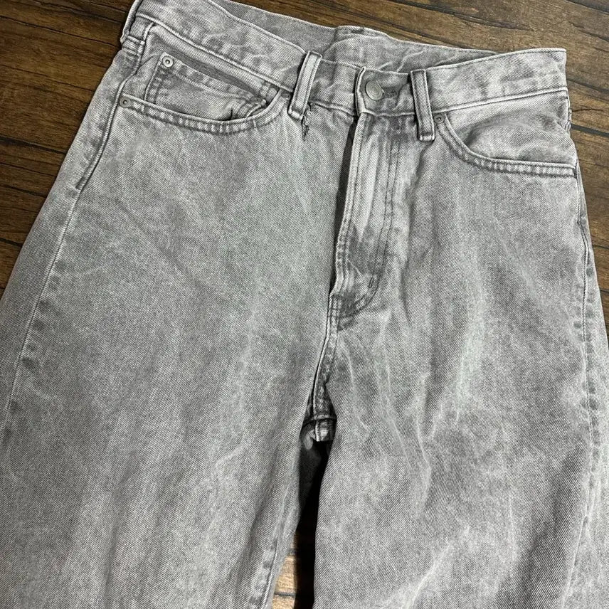 [BUNJANG] GU Gray Wide Denim Pants (Size 28) / GU 회색 와이드 데님 팬츠 28사이즈