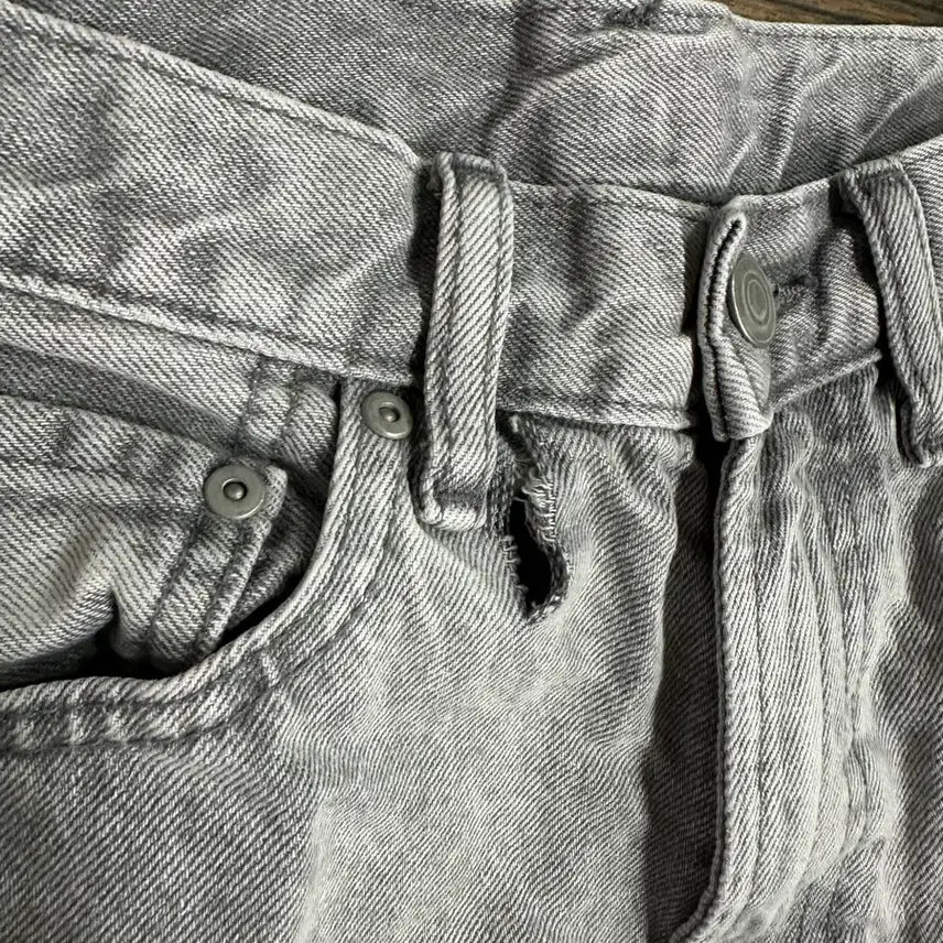 [BUNJANG] GU Gray Wide Denim Pants (Size 28) / GU 회색 와이드 데님 팬츠 28사이즈