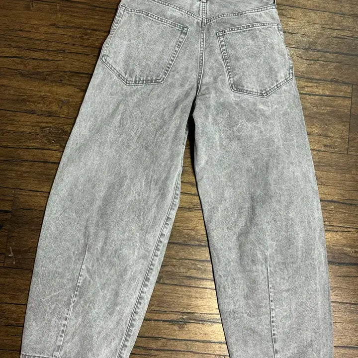 [BUNJANG] GU Gray Wide Denim Pants (Size 28) / GU 회색 와이드 데님 팬츠 28사이즈