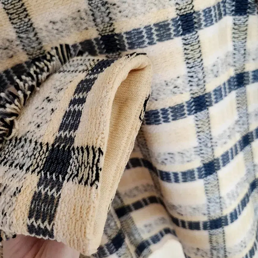 [BUNJANG] Senzon Blue Label Tweed Zip-Up Jacket / 센존 컬렉션 여름 트위드 자켓 MADE IN USA 프린지 디테일