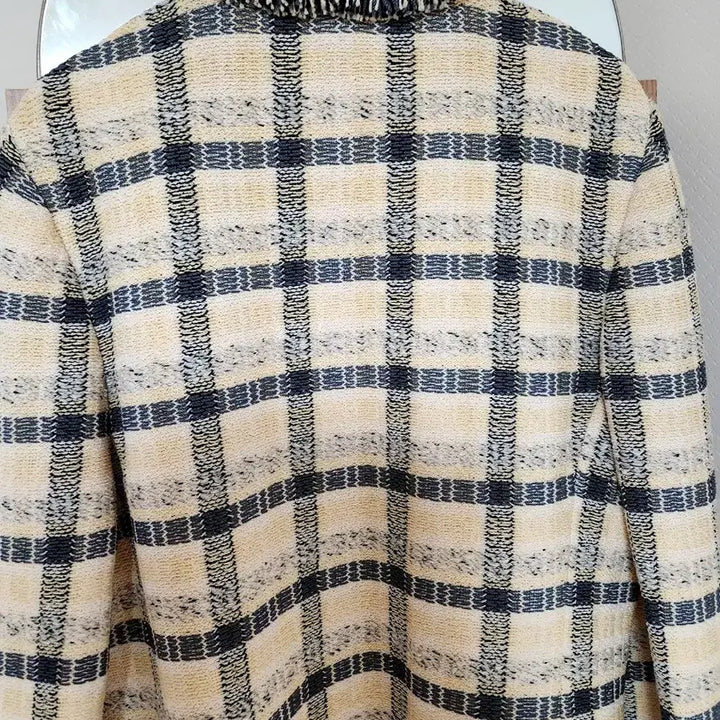 [BUNJANG] Senzon Blue Label Tweed Zip-Up Jacket / 센존 컬렉션 여름 트위드 자켓 MADE IN USA 프린지 디테일