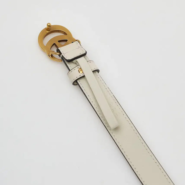 [BUNJANG] Gucci GG Marmont Belt Ivory Leather / 구찌 GG 마몽 벨트