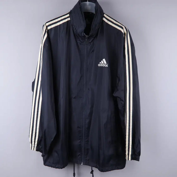 [BUNJANG] Adidas Old School Windbreaker Jacket Navy (105) / 아디다스 올드스쿨 바람막이 자켓 네이비 (105)