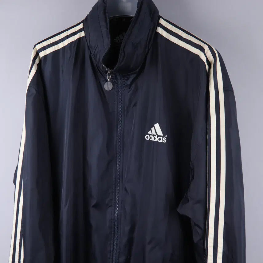 [BUNJANG] Adidas Old School Windbreaker Jacket Navy (105) / 아디다스 올드스쿨 바람막이 자켓 네이비 (105)