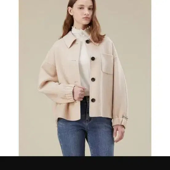 [BUNJANG] Thursday Island Blue Blouson Half Coat / 써스데이아일랜드 백블루종하프코트