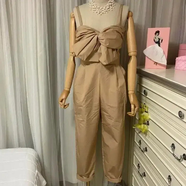 [BUNJANG] Ribbon Jumpsuit Navy / 리본 점프수트 네이비 미사용