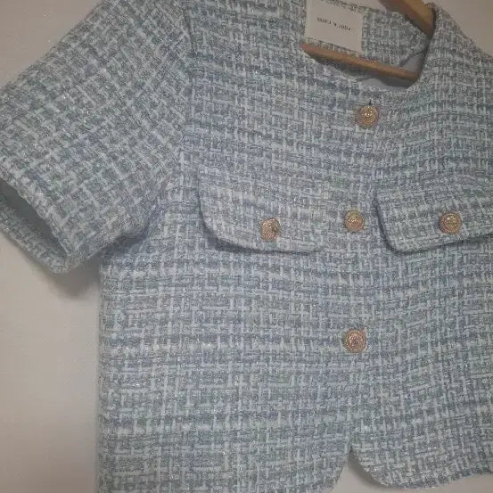 [BUNJANG] Bur and Judy Tweed Short Sleeve Jacket / 부루앤쥬디 트위드 반팔자켓55