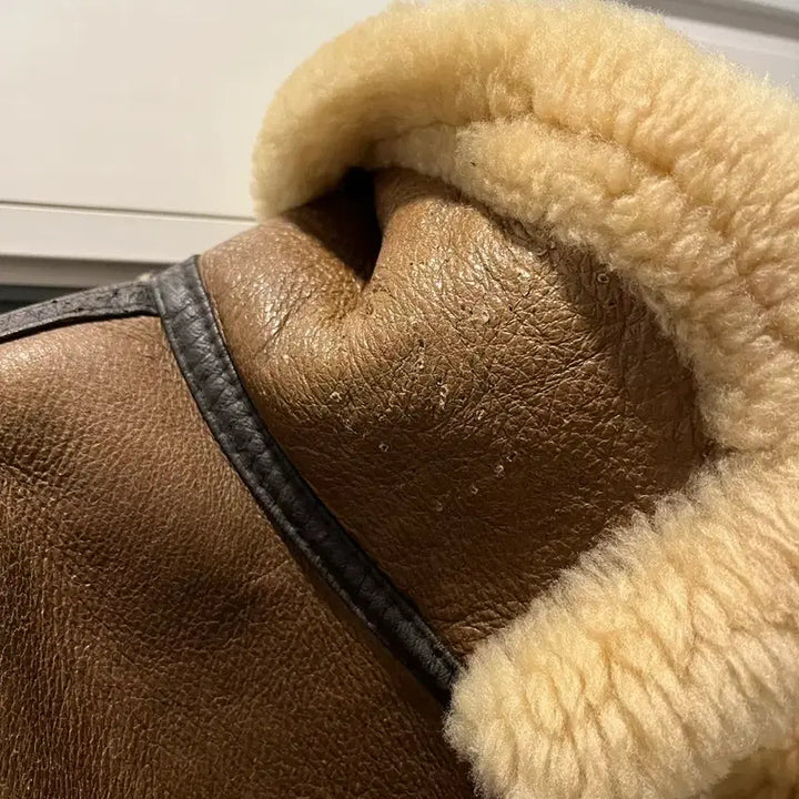 [BUNJANG] B-3 Bomber Sheepskin Leather Jacket / B-3 항공 무스탕 M사이즈