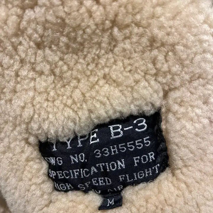 [BUNJANG] B-3 Bomber Sheepskin Leather Jacket / B-3 항공 무스탕 M사이즈