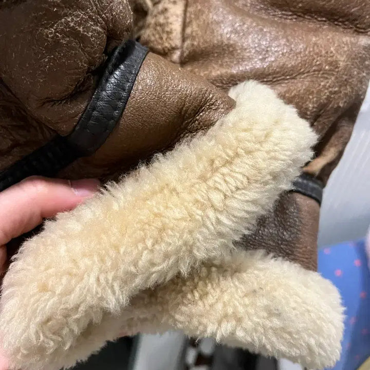 [BUNJANG] B-3 Bomber Sheepskin Leather Jacket / B-3 항공 무스탕 M사이즈