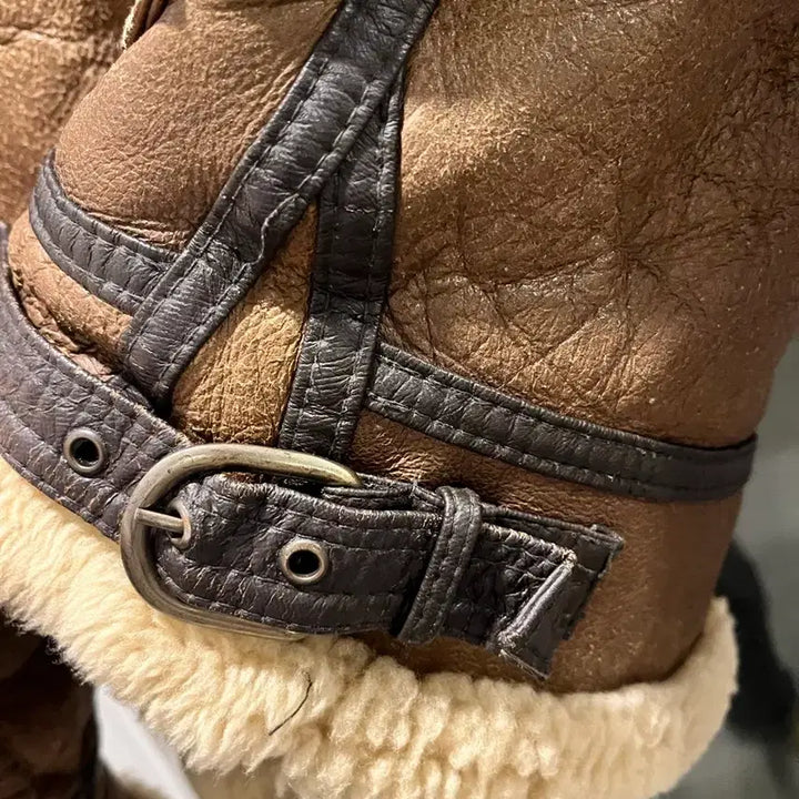[BUNJANG] B-3 Bomber Sheepskin Leather Jacket / B-3 항공 무스탕 M사이즈