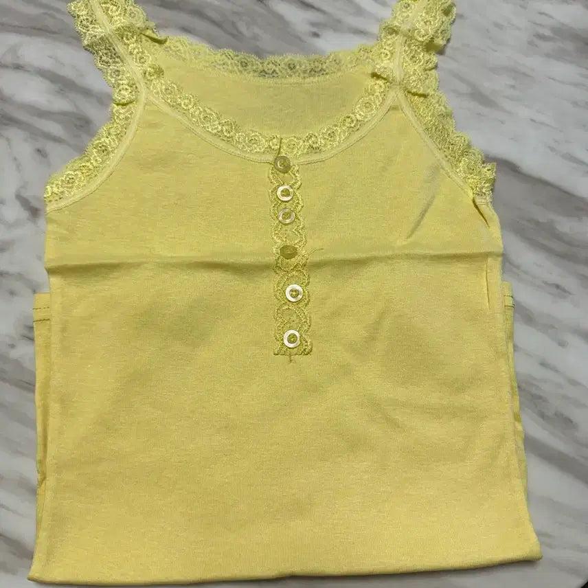 [BUNJANG] Lace Button Camisole Top / 레이스 단추나시 미사용