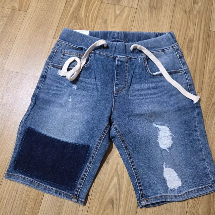 [BUNJANG] Denim Shorts M / 데미지 워싱 데님 반바지 밴딩 반바지 m