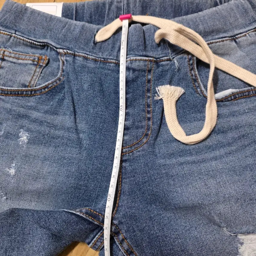 [BUNJANG] Denim Shorts M / 데미지 워싱 데님 반바지 밴딩 반바지 m