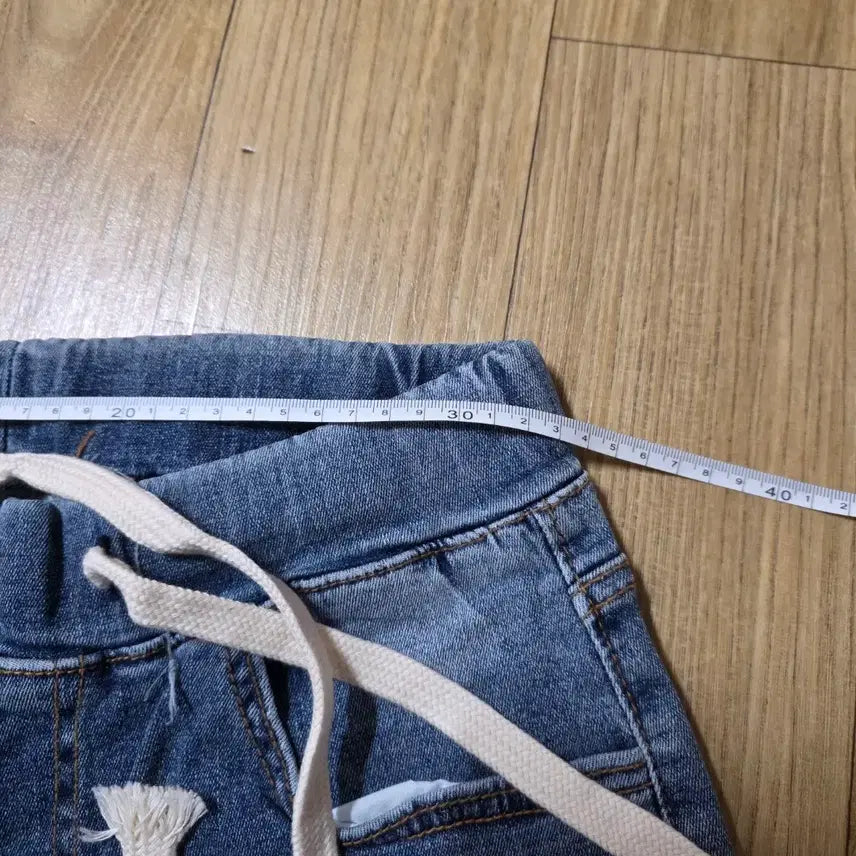 [BUNJANG] Denim Shorts M / 데미지 워싱 데님 반바지 밴딩 반바지 m