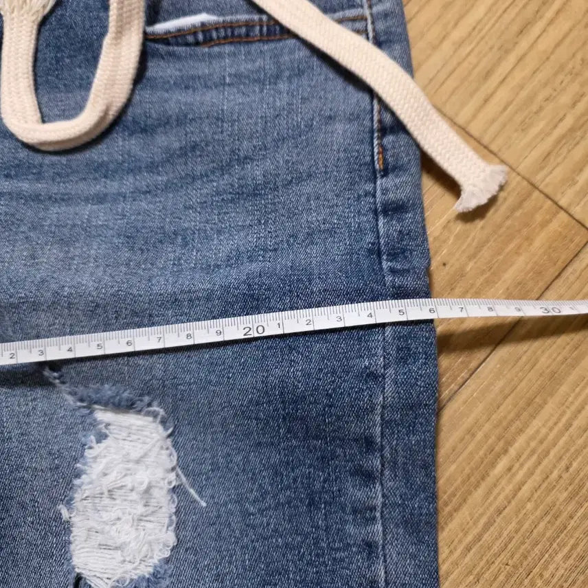 [BUNJANG] Denim Shorts M / 데미지 워싱 데님 반바지 밴딩 반바지 m