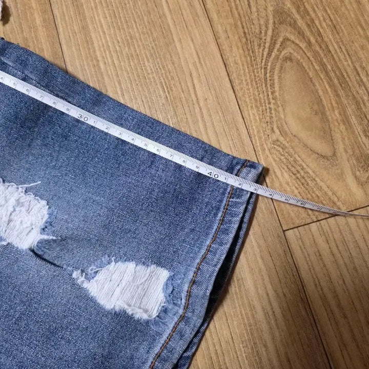 [BUNJANG] Denim Shorts M / 데미지 워싱 데님 반바지 밴딩 반바지 m