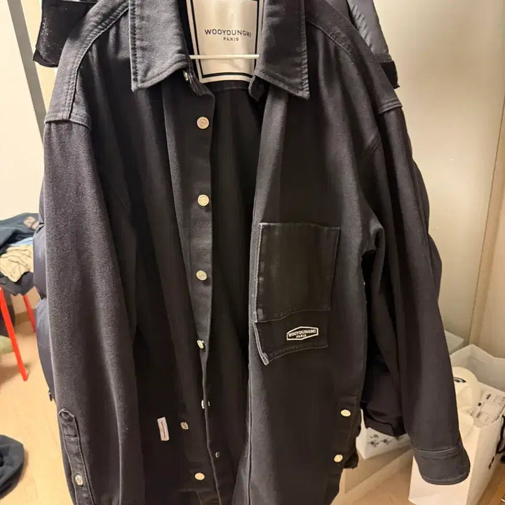[BUNJANG] Wooyoungmi 20FW Black Denim Shirt Jacket Size 50 / 우영미 20fw 블랙 데님 셔츠 자켓 50사이즈