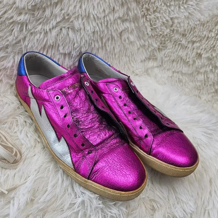 [BUNJANG] Saint Laurent Metallic Pink Sneakers (Size 38) / 생로랑 여성 메탈릭 핑크 스니커즈 38