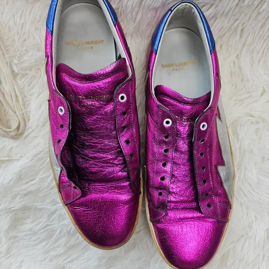 [BUNJANG] Saint Laurent Metallic Pink Sneakers (Size 38) / 생로랑 여성 메탈릭 핑크 스니커즈 38
