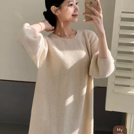 [BUNJANG] Light Me Long Ribbed Knit Dress / 라이트미 홀가먼트 골지 니트 롱원피스 블랙