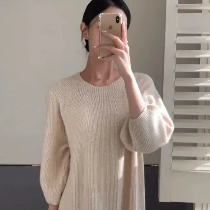 [BUNJANG] Light Me Long Ribbed Knit Dress / 라이트미 홀가먼트 골지 니트 롱원피스 블랙