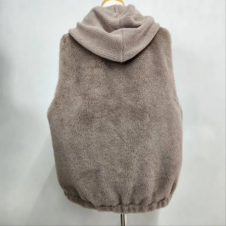 [BUNJANG] City Gee Natural Wool 100% Hooded Mustang Vest / City Gee 천연 양모 100% 후드 무스탕 조끼 77