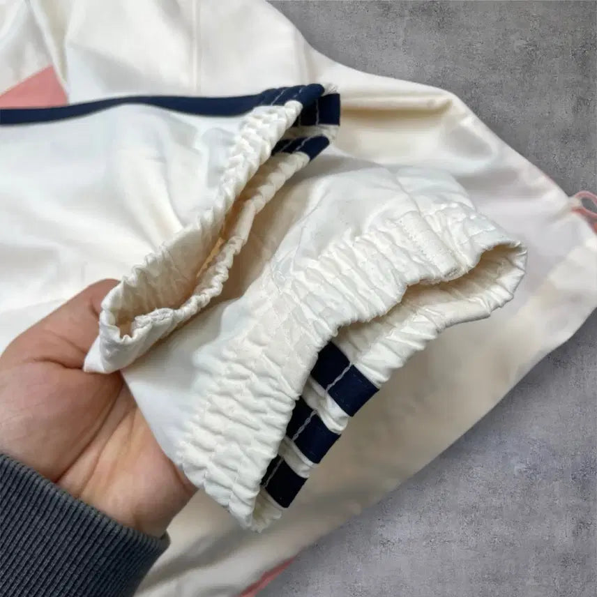 [SOLD OUT] 아디다스 Adidas 아이보리 핑크 반집업 아노락 웜업 자켓 L