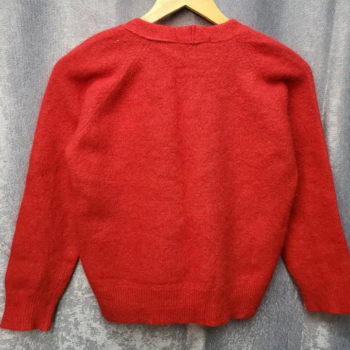 [BUNJANG] Pure Red V-Neck Knit / 퓨어(Pure) 레드 브이넥 니트