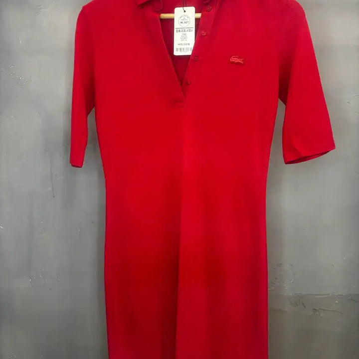[BUNJANG] Lacoste Polo Dress Red 34 Size / 라코스테 카라 원피스 레드 34사이즈
