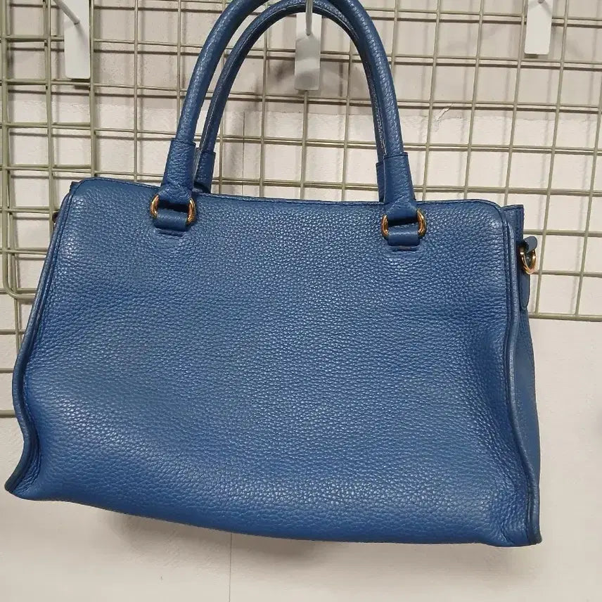 [BUNJANG] Daks Blue Leather DD Embellished Tote Bag / 닥스블루 레더 DD 장식 토트백