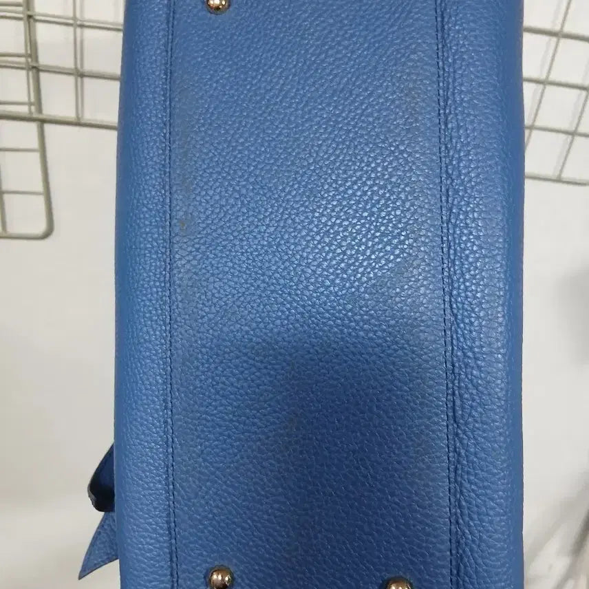 [BUNJANG] Daks Blue Leather DD Embellished Tote Bag / 닥스블루 레더 DD 장식 토트백