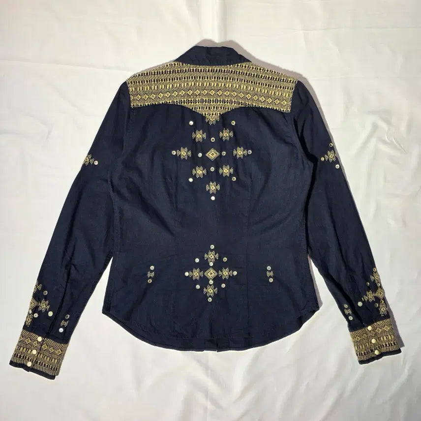 [BUNJANG] Denim &amp; Supply Ralph Lauren Embroidered Western Shirt / [M]데님앤서플라이 랄프로렌 자수 패턴 웨스턴 셔츠
