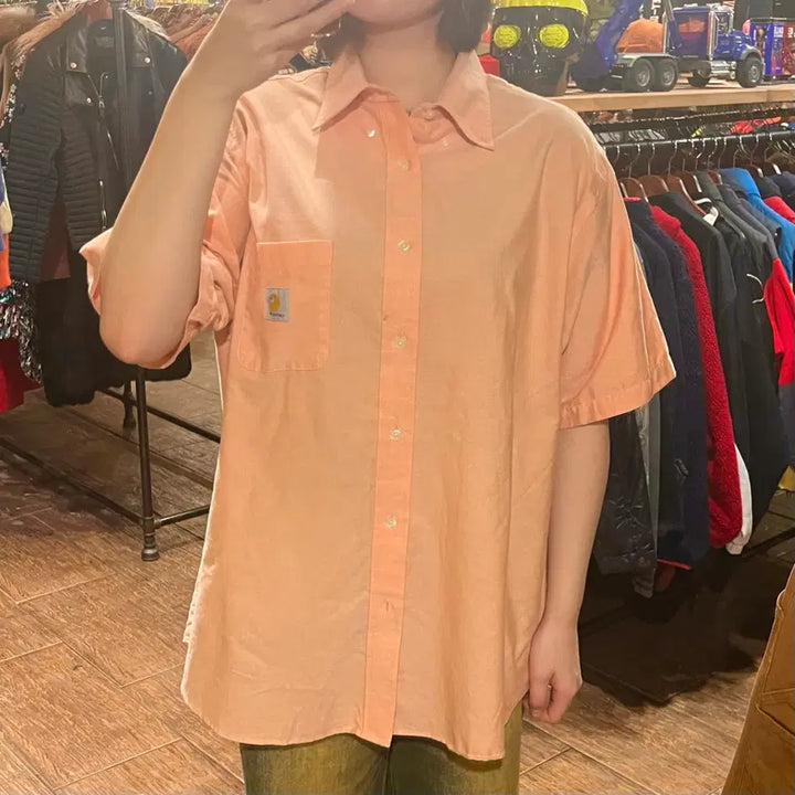 [BUNJANG] Carhartt Short Sleeve Shirt Coral / [HI] 칼하트 반팔 셔츠 코랄