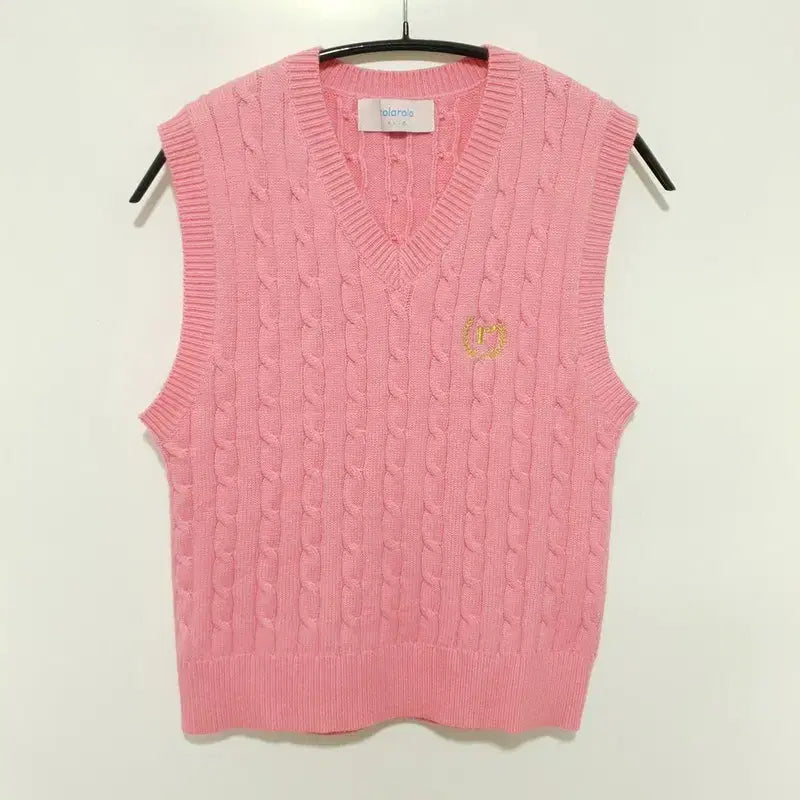 [BUNJANG] Rola Rola V-Neck Cable Knit Vest / 로라로라 브이넥 케이블 니트 조끼 베스트 F_M0271