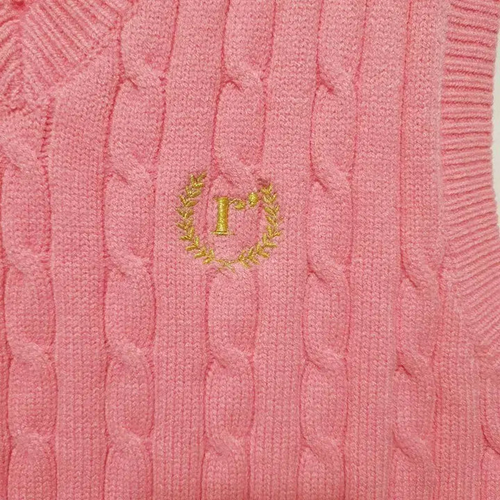 [BUNJANG] Rola Rola V-Neck Cable Knit Vest / 로라로라 브이넥 케이블 니트 조끼 베스트 F_M0271