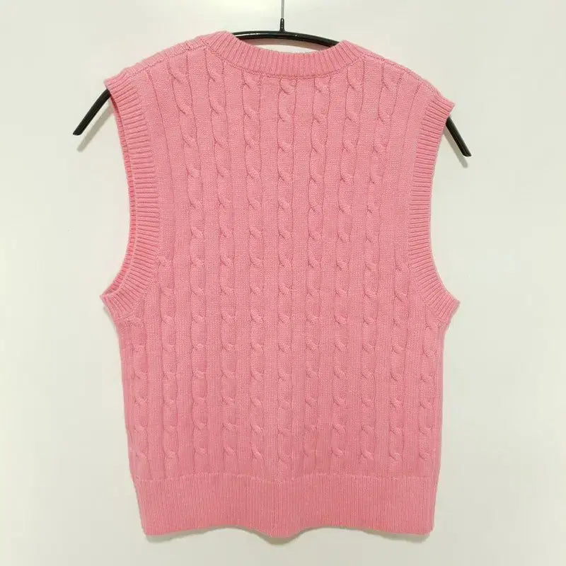 [BUNJANG] Rola Rola V-Neck Cable Knit Vest / 로라로라 브이넥 케이블 니트 조끼 베스트 F_M0271