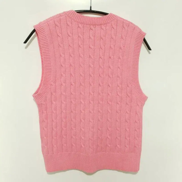 [BUNJANG] Rola Rola V-Neck Cable Knit Vest / 로라로라 브이넥 케이블 니트 조끼 베스트 F_M0271