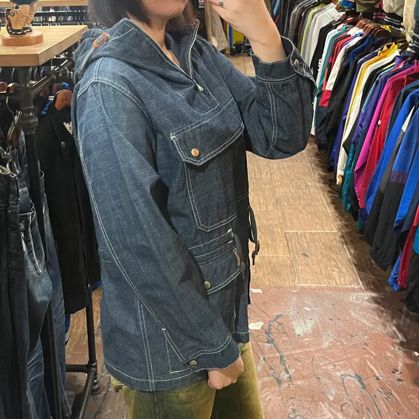 [BUNJANG] Prism Works Denim Hoodie / [HI] 프리즘웍스 데님 후드