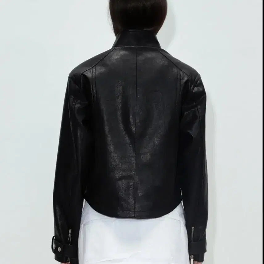 [BUNJANG] SERIC Leather Zipper Jacket / Black / 세릭 LEATHER ZIPPER JACKET / BLACK