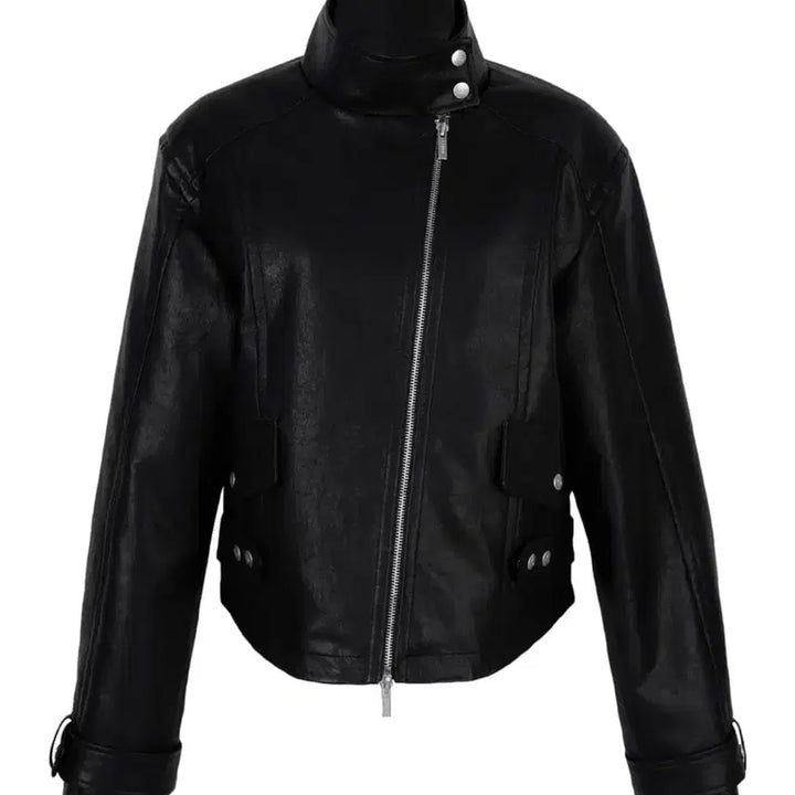 [BUNJANG] SERIC Leather Zipper Jacket / Black / 세릭 LEATHER ZIPPER JACKET / BLACK