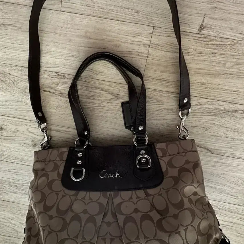 [BUNJANG] Coach Signature Shoulder Bag Tote Bag / 코치 시그니처 자카드,가죽숄더백 토트백
