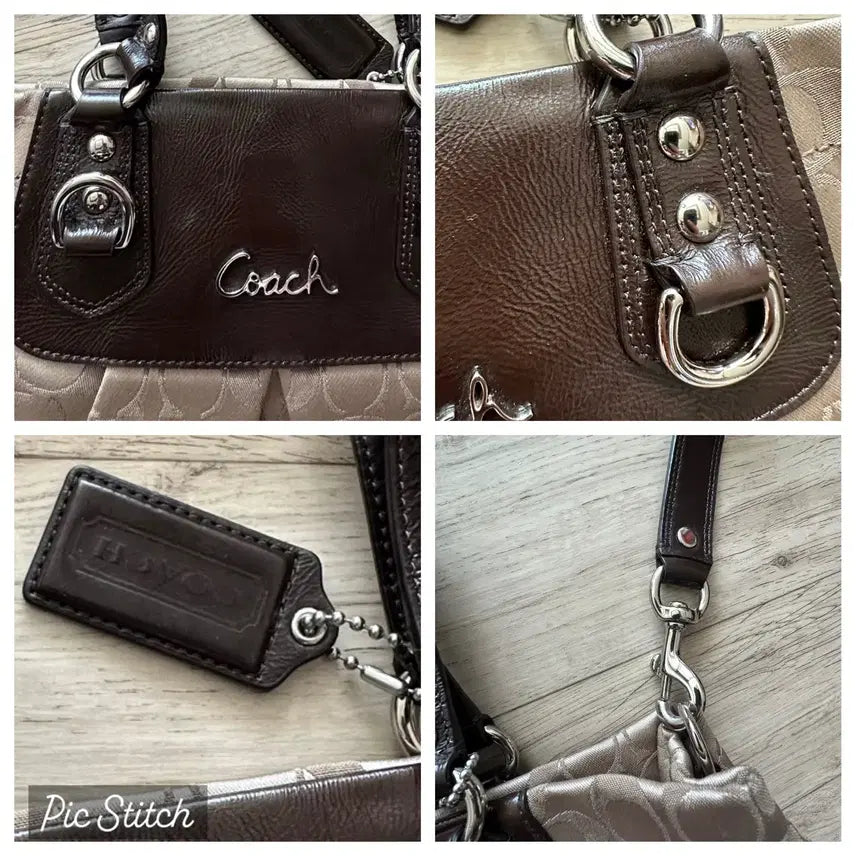 [BUNJANG] Coach Signature Shoulder Bag Tote Bag / 코치 시그니처 자카드,가죽숄더백 토트백