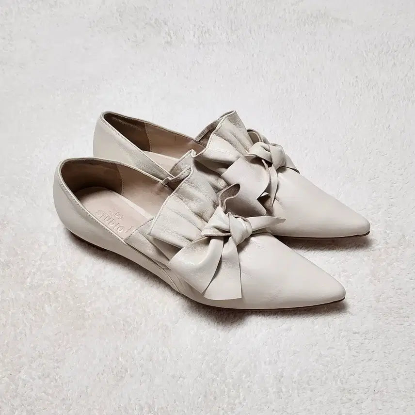 [BUNJANG] Marine Lambskin Ribbon Loafers / 새상품/마린 양가죽 리본 로퍼37.5