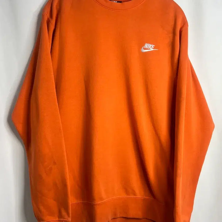 [BUNJANG] Nike Logo Orange Sweatshirt / 나이키 로고 오렌지 맨투맨