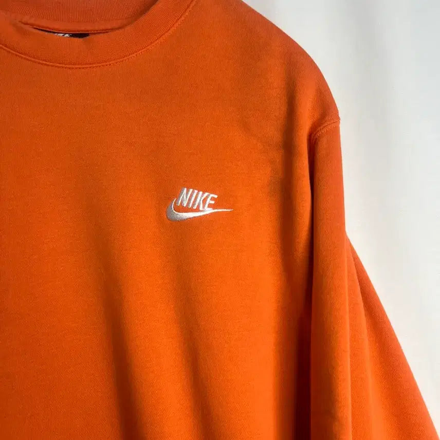 [BUNJANG] Nike Logo Orange Sweatshirt / 나이키 로고 오렌지 맨투맨