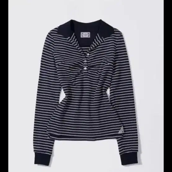 [BUNJANG] Sculptor Shirring Tennis Shirt Navy (XS) / 스컬프터 Shirring Tennis Shirt Navy-xs사이즈이번주