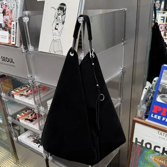 [BUNJANG] Find Kapoor Lenti Bag 45 Suede Black Shoulder Bag / 파인드카푸어 렌타백 45 스웨이드 블랙